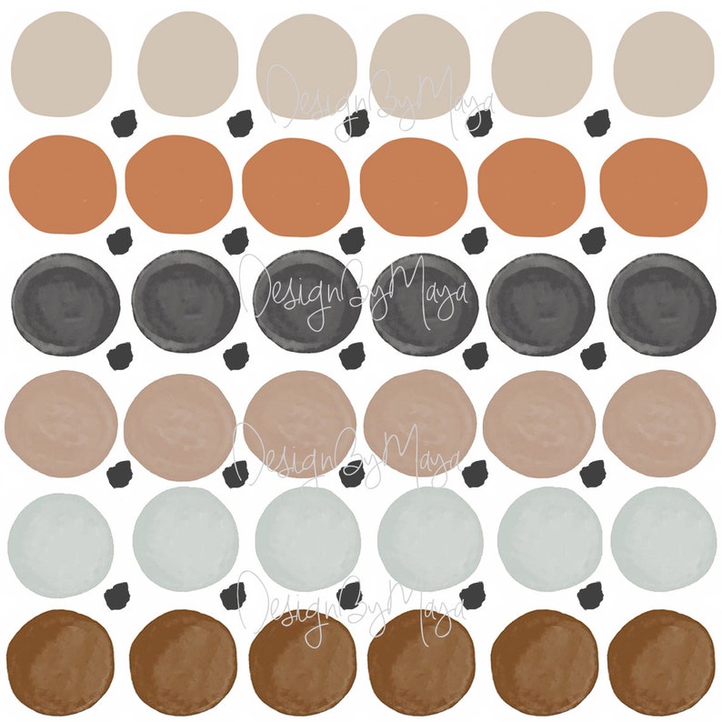 Nursery Decals, Earth Tones Wall Decal, Gray, Teal, Polka Dots, Nursery