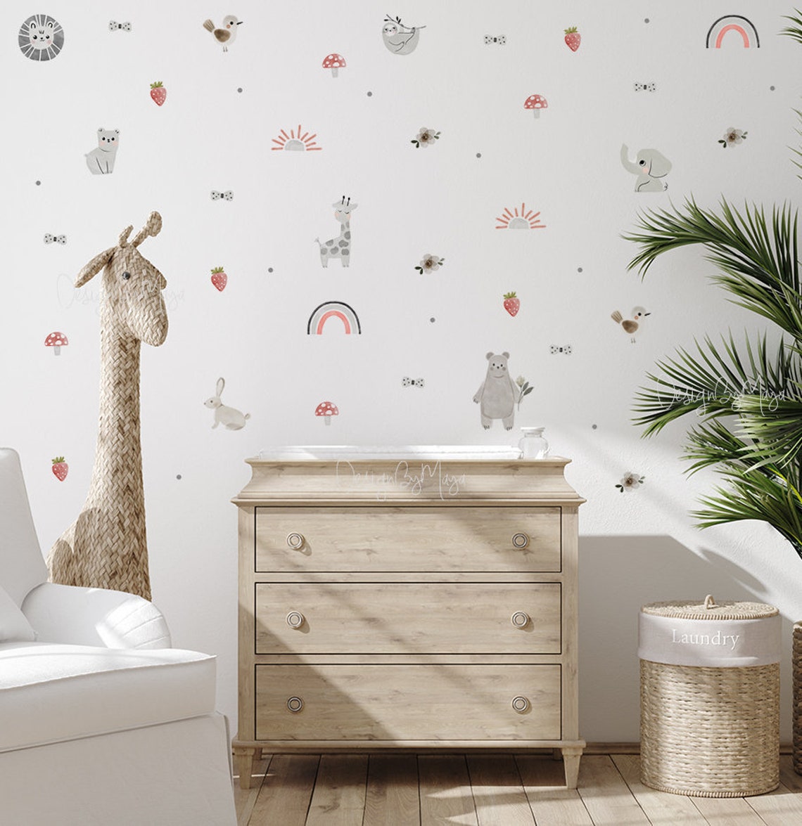 Nursery Decal Forest Animal Stickers Safari Theme Baby Room Etsy