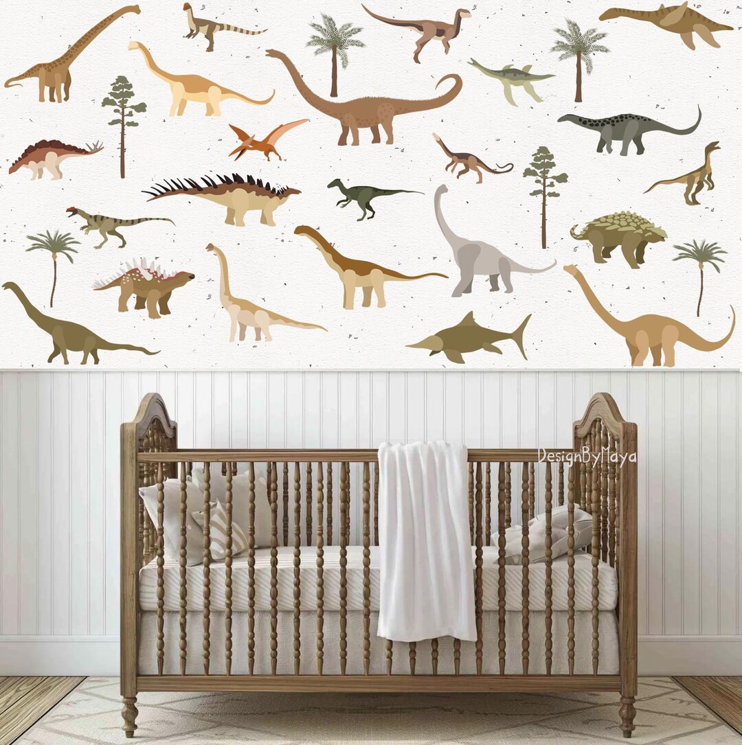 Dinosaur Nursery Decals: Watercolor Dino Wall Decor - Etsy