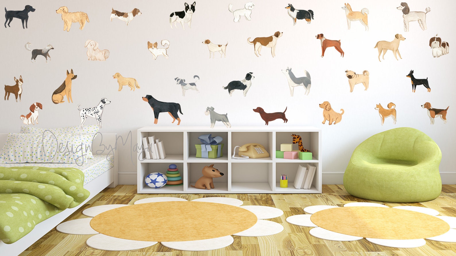 Nursery Decals, Dogs Decor, Nursery Wall Decals, Dogs Decals, Baby Wall