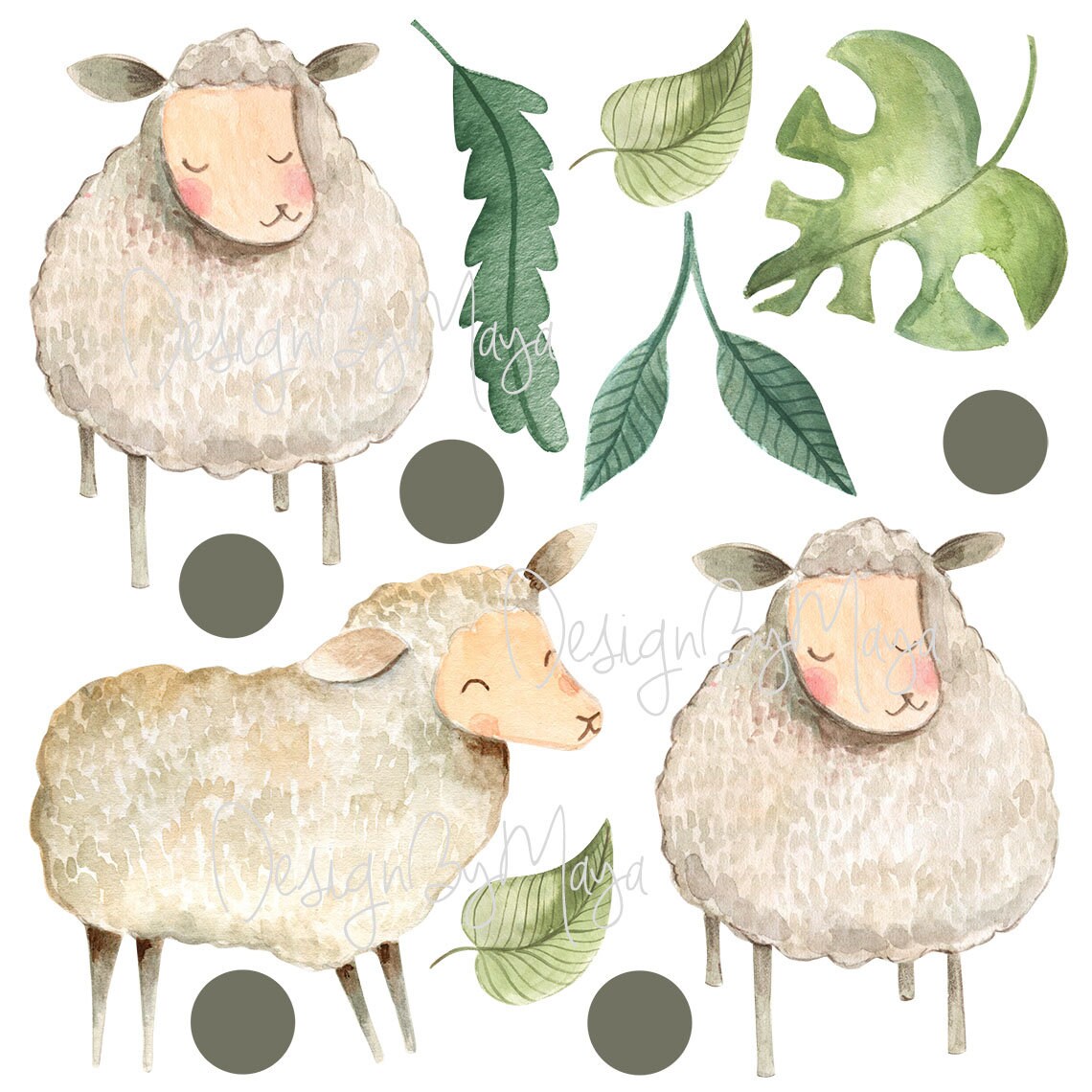 Sheep Wall Decals Sheep Stickers Lamb Baby Nursery Wall Etsy
