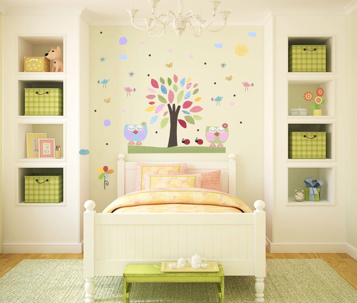 Nursery Tree Wall Decals Baby Girl Room Nursery Art Decor Etsy