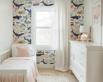 Animated Alphabet Wallpaper: Boho Nautical Decor Mural