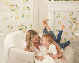 Fabric Citrus Wall Decals: Watercolor Lemon Nursery Decor