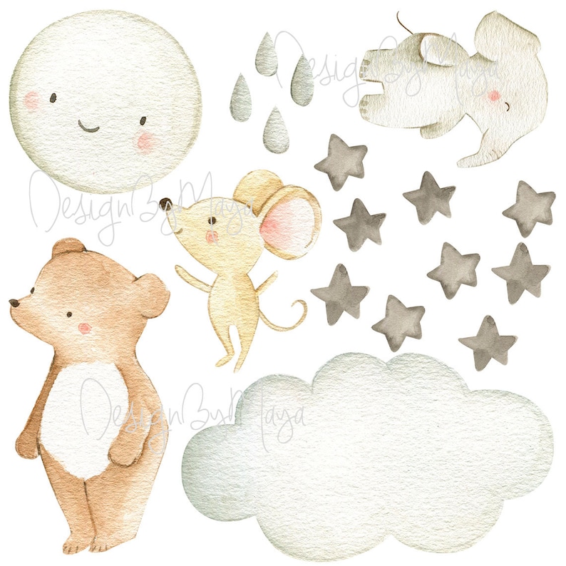 Nursery Decal Bunny Fabric Wall Decal Nursery Hot Air Etsy