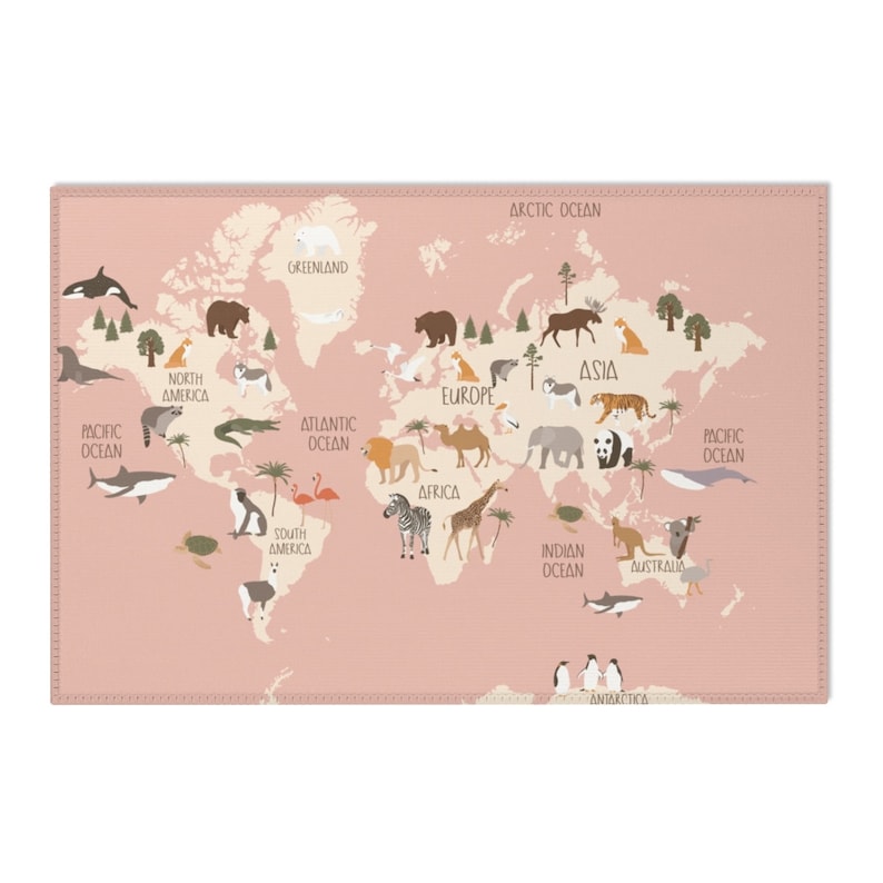 World Map Rug Play Rug Play Mat Nursery Rug Kids Rug Kids Etsy