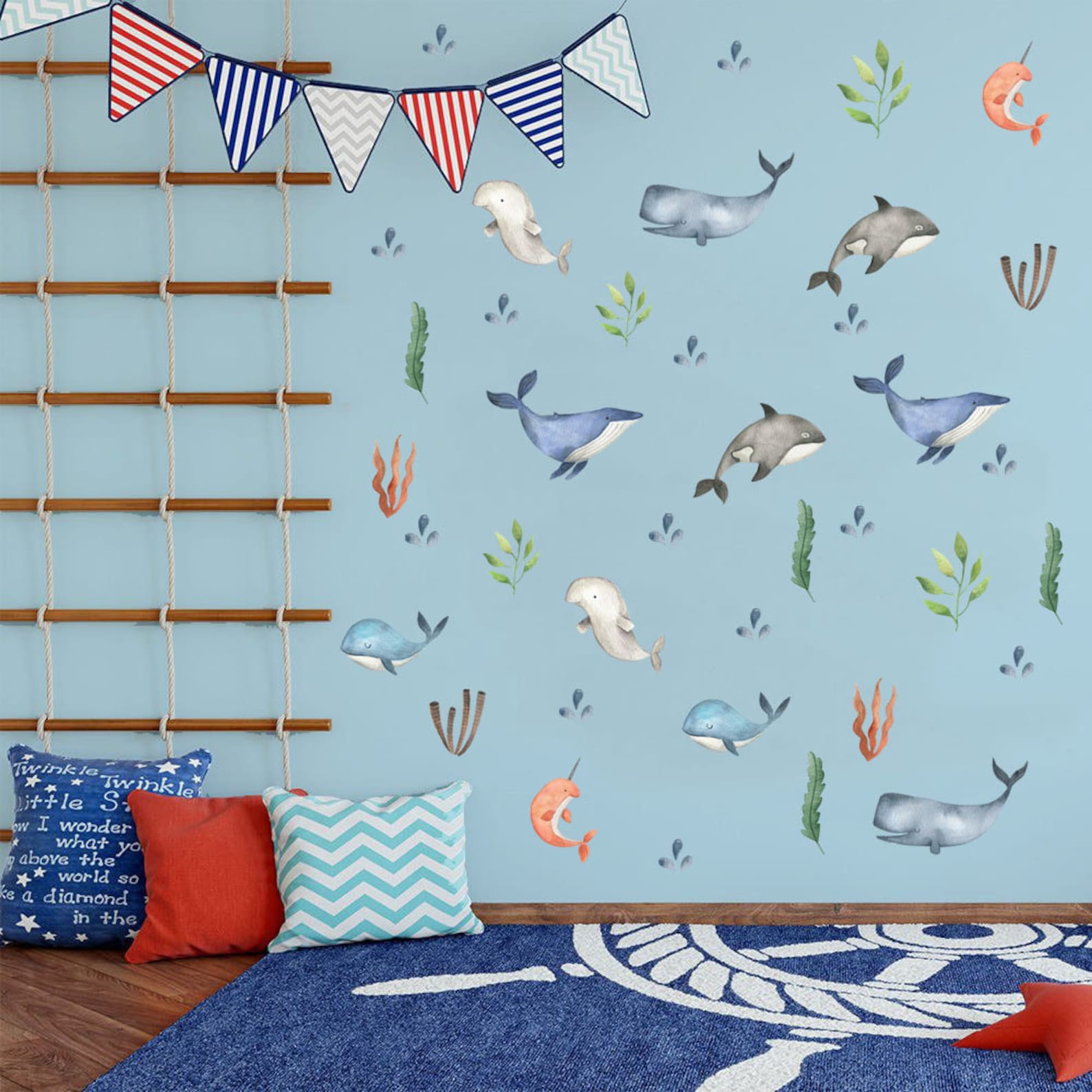 Ocean Decals Sea Decals Ocean Nursery Wall Decals Under the Etsy