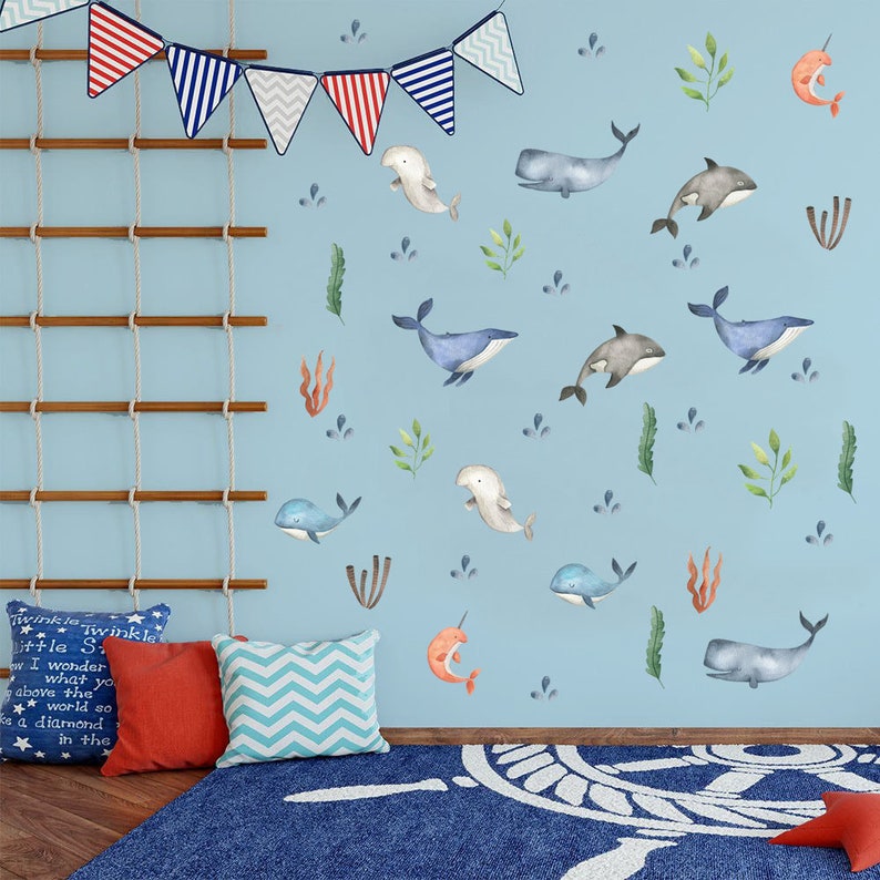 Ocean Decals Sea Decals Ocean Nursery Wall Decals Under the Etsy