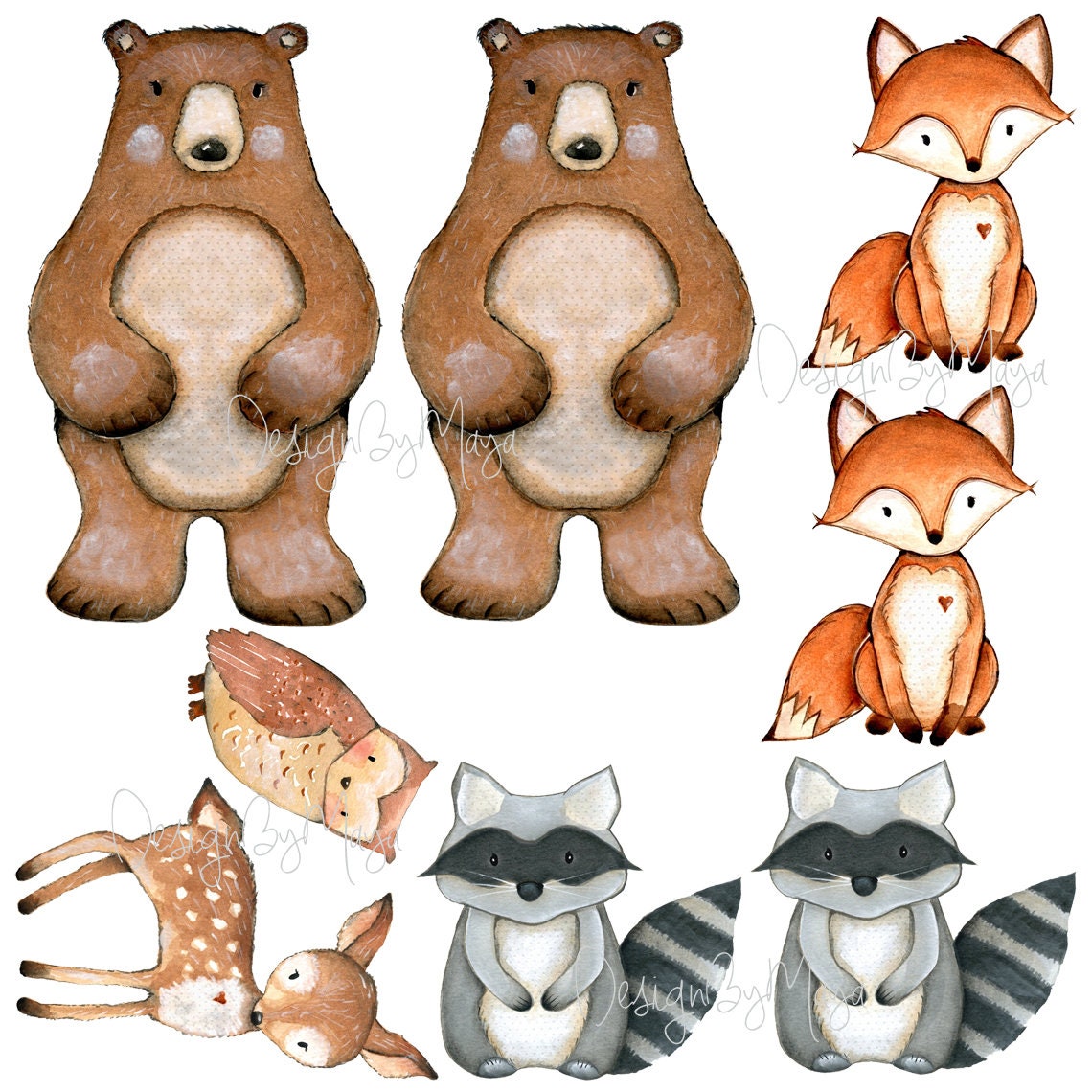 Nursery Decal Woodland Animal Decals Polka Dots Stickers Etsy