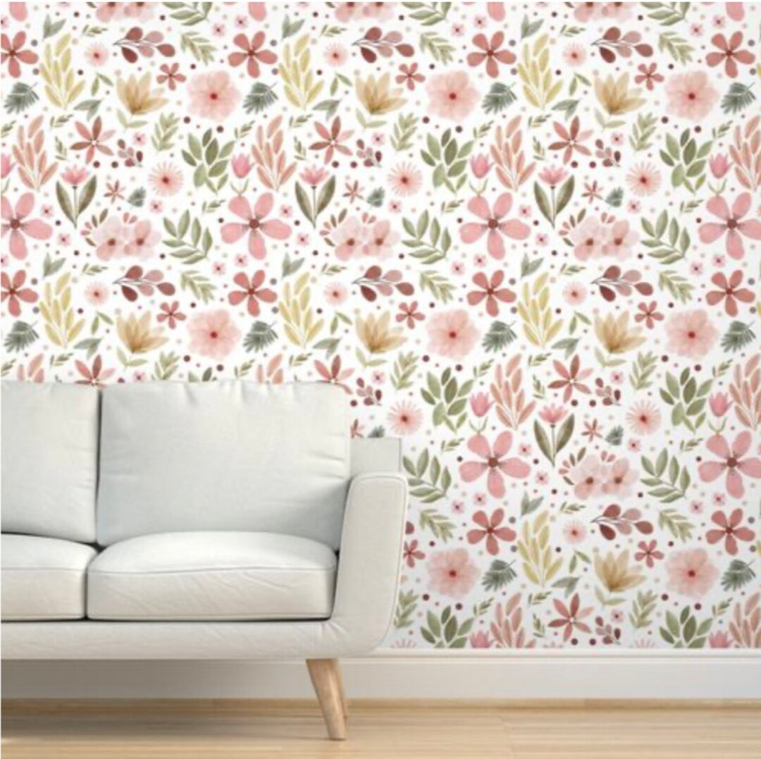 Vintage Roses Peel and Stick Wallpaper, Floral Nursery Decor - Etsy