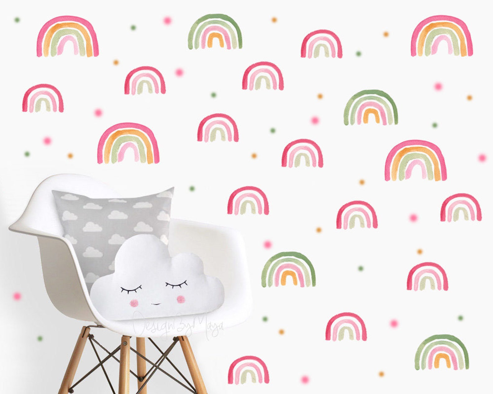 Rainbow Decals Baby Room Nursery Decal Baby Decor Clouds Etsy