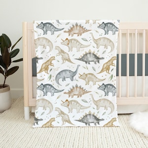 Couverture pour chambre d'enfant vintage dinosaure, couverture pour bébé dino, literie pour chambre de bébé animaux, tout autour du globe, planète Terre Sherpa Fleece tons terre