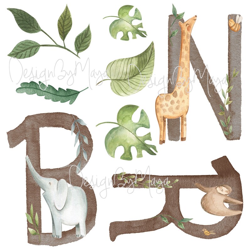 Safari theme Baby room Fabric Decals Baby name personalized Etsy