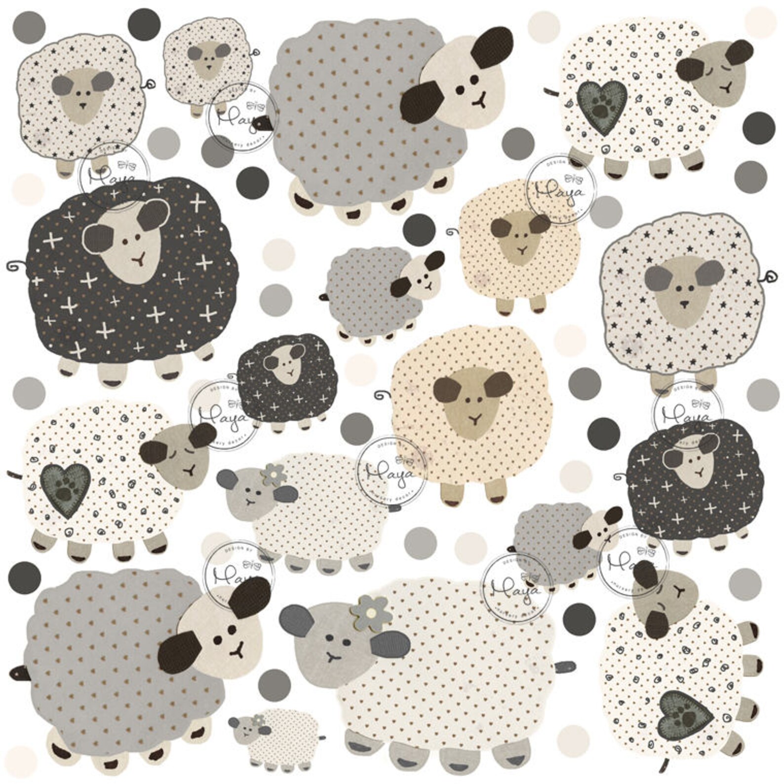 Sheep Wall Decals Sheep Stickers Lamb Baby Nursery Wall Etsy