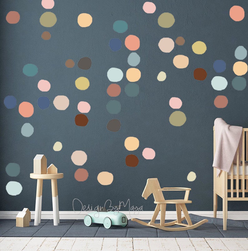 Modern Nursery Boho Baby Nursery Wall Decals Gold Polka Etsy