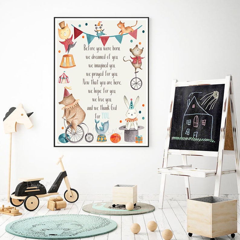 Circus Nursery Wall Art Baby Room Decor Before You Image 0