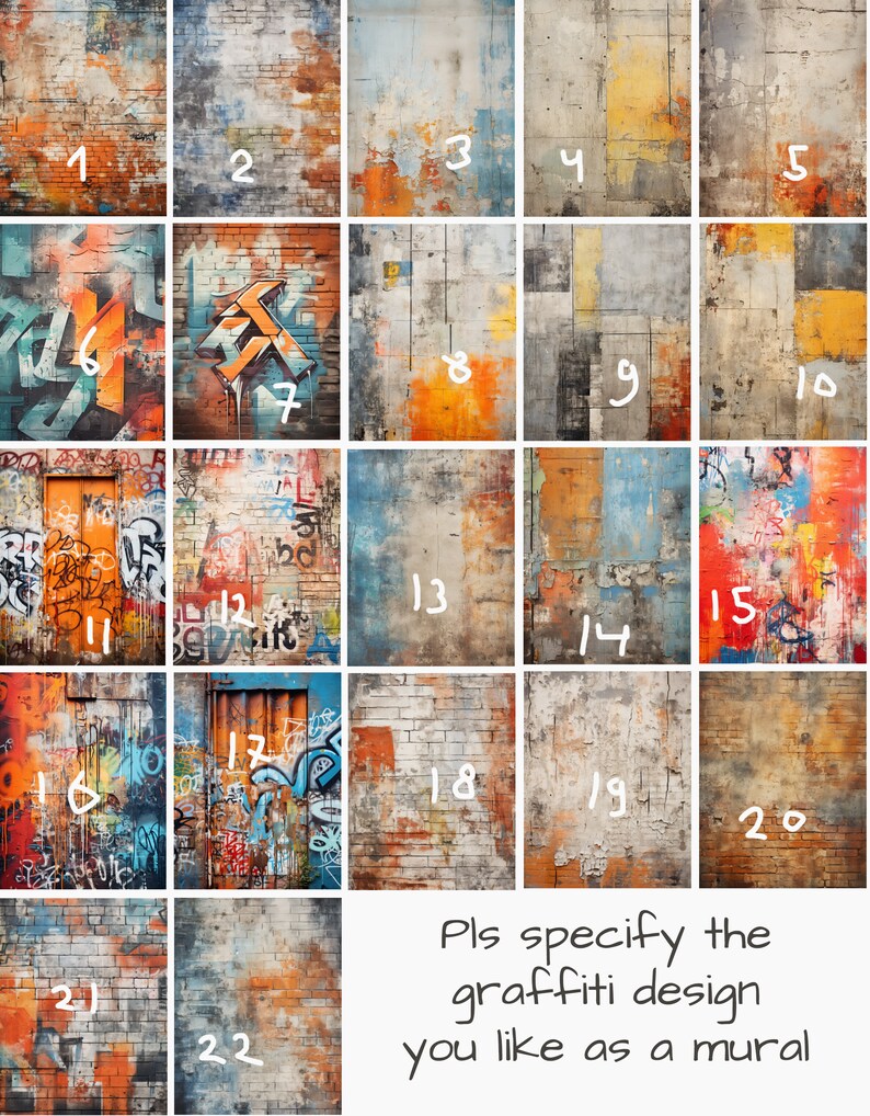 Graffiti Mural, Urban Wall Mural, Graffiti Brick Wall Mural, Big Boy