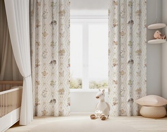 Safari Nursery Curtain: Adventure Theme Kids Room Decor
