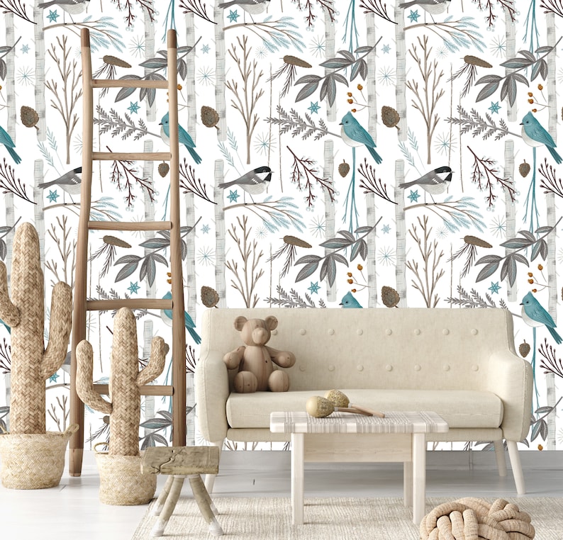 Buy Bright Colors Flowers Wallpaper Decor, Boho Style Nursery Wallpaper