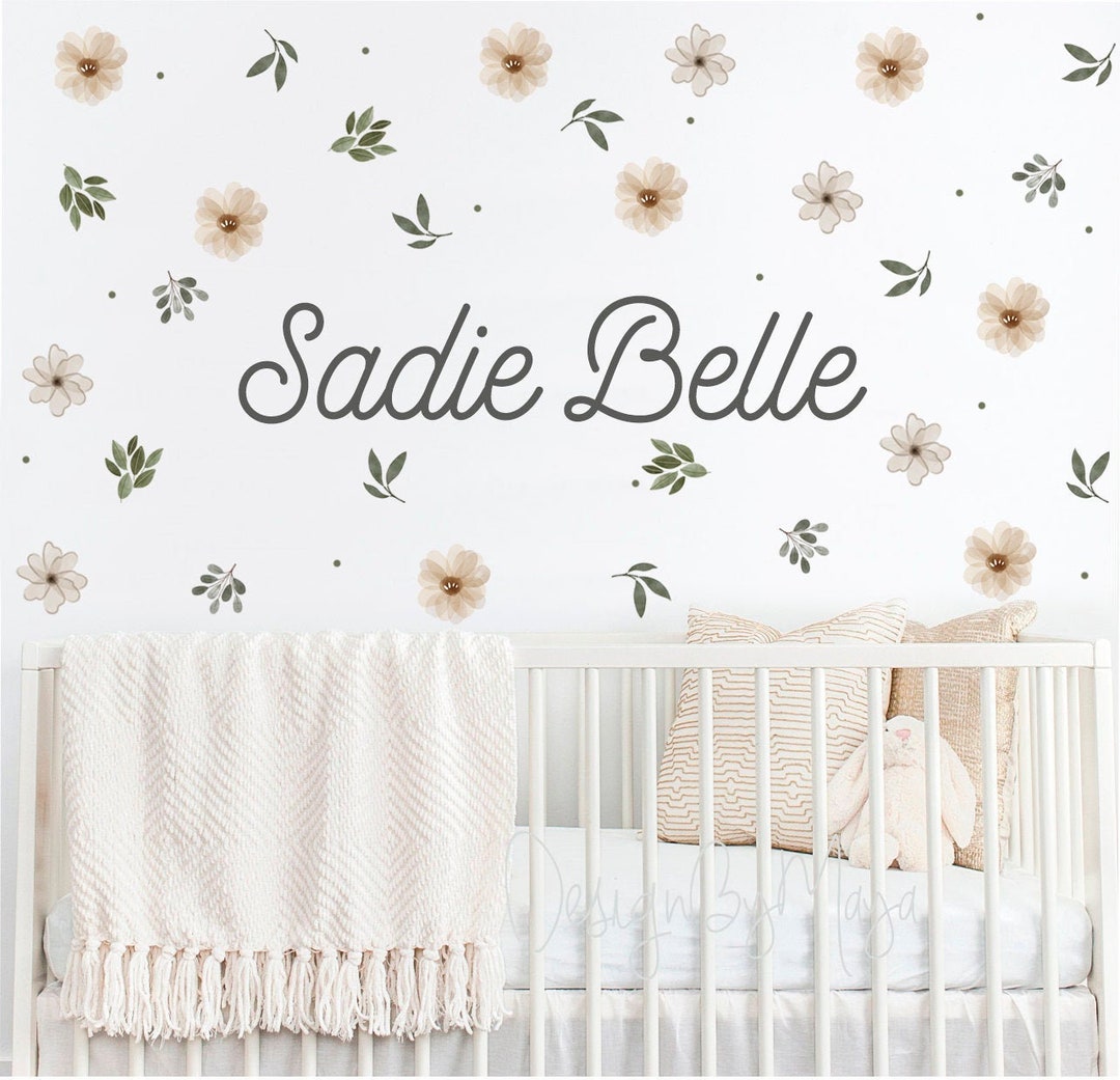 Name Above the Crib Wall Sticker Baby Name Decal Kids Mural Etsy