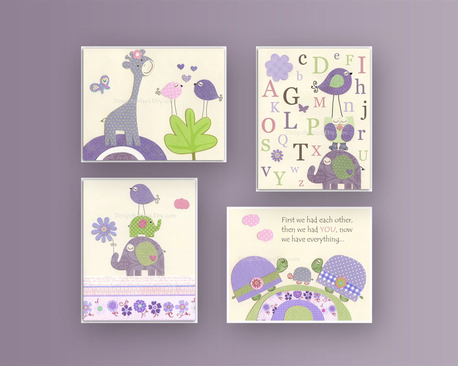 Baby Girl Room Decor Nursery Wall Art Prints Set of 4 Etsy