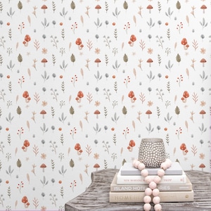 Farmhouse Baby wallpaper, Magical forest wallpaper, Boho style Vintage Nursery wallpaper, Watercolor Nursery wallpaper Decor mural Cling