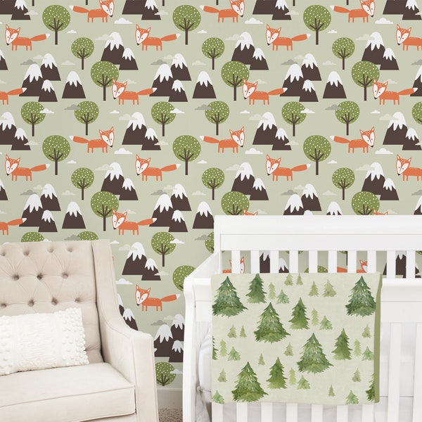 Baby Boy Nursery Wallpaper - Etsy