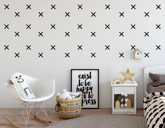 nursery wall decal black cross baby nursery stickers kids | etsy