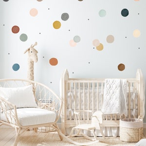 Nursery decals, Earth tones Wall Decal, Gray, Teal, Polka dots, Nursery Wall Decal, Kids Wall Decals, Modern Nursery, Wall Decal, Room art