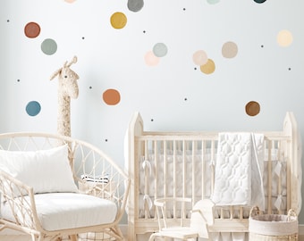Nursery decals, Earth tones Wall Decal, Gray, Teal, Polka dots, Nursery Wall Decal, Kids Wall Decals, Modern Nursery, Wall Decal, Room art
