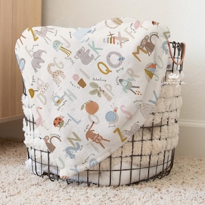 ABC Sherpa Decke, Meerestiere Babydecke, arktische Tierdecke, Bauernhoftiere Decke, Weltkarte Kinderzimmer, Babytierebettwäsche