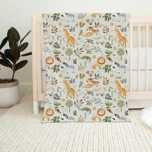Safari kinderkamerdeken, jungledieren, nerts- of sherpafleece