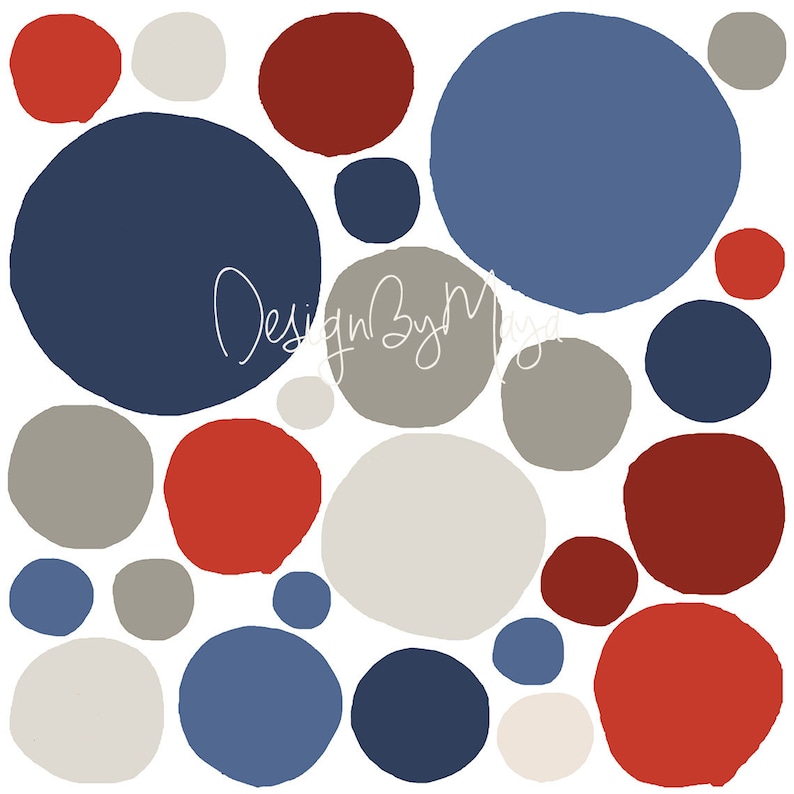 Gender neutral Decor Wall Mural Polka dots Wall Decals art Etsy