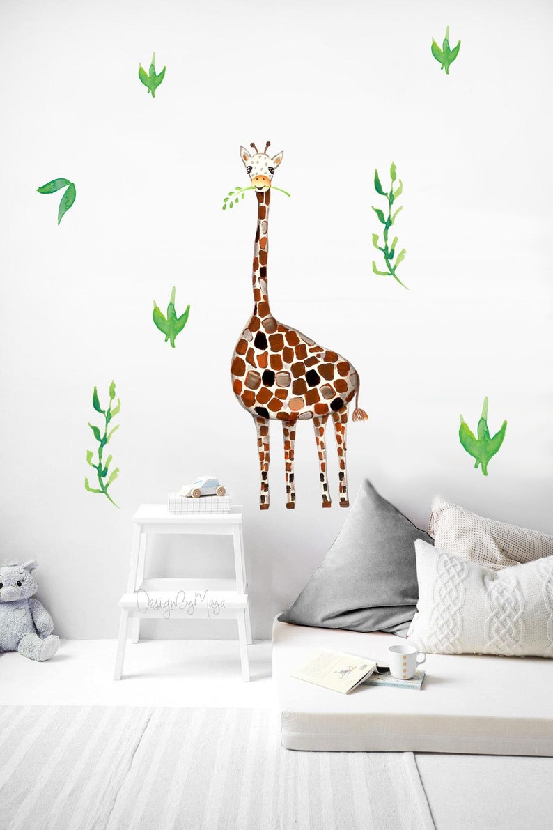 Giraffe Wall Decal Baby Room Nursery Decor Safari Room Decor Etsy