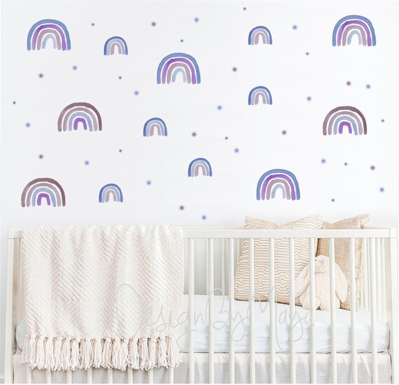 Adesivi Murali Arcobaleno E Pois - 76 Fogli PVC, Per Cameretta Bambini, Facili Da Applicare - Foto 11