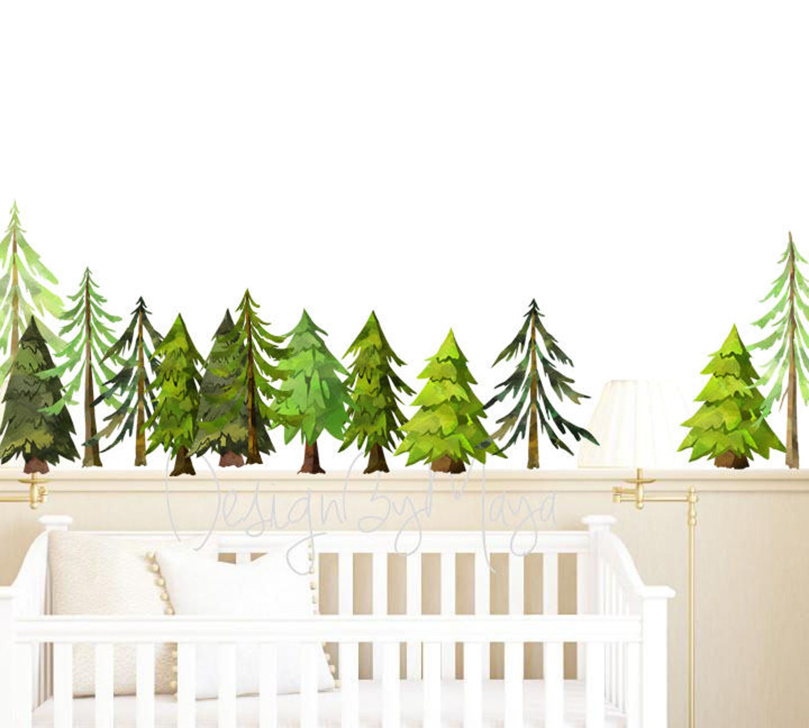 Pine Tree Decor Trees Wall Decals Tree Vinyl Room Decal Etsy