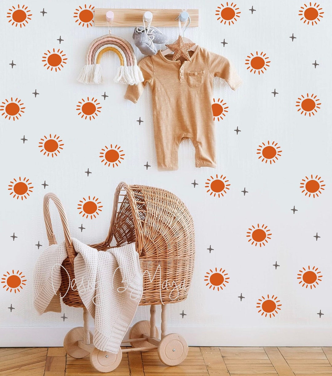 Rustic Sun Wall Decals: Boho Nursery Decor - Etsy
