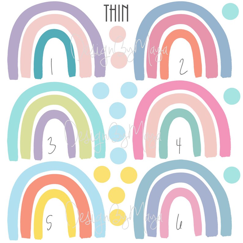 Pastel colors Nursery Decal Watercolor Rainbow art Fabric Etsy
