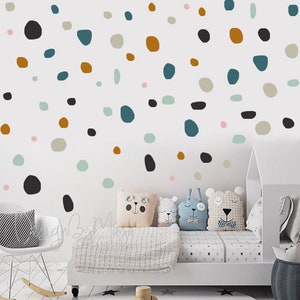 Nursery wall sticker Decor Polka Dot Playroom Wall Kids Decal Modern Nursery Hand drawn polka dots Baby Nursery Kids room Wall Decals Kids image 5