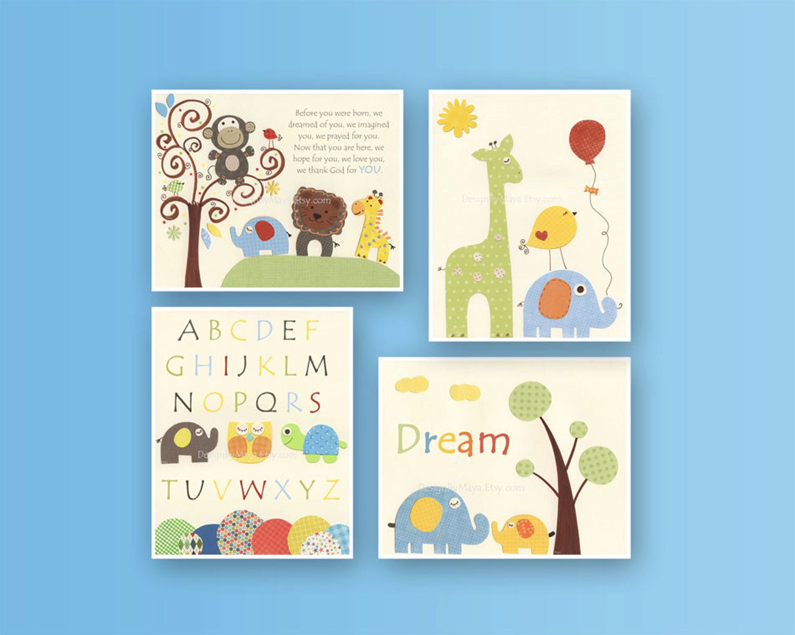 Baby Room Decor Nursery Art Decor Kids Print Set of 4 Prints Etsy