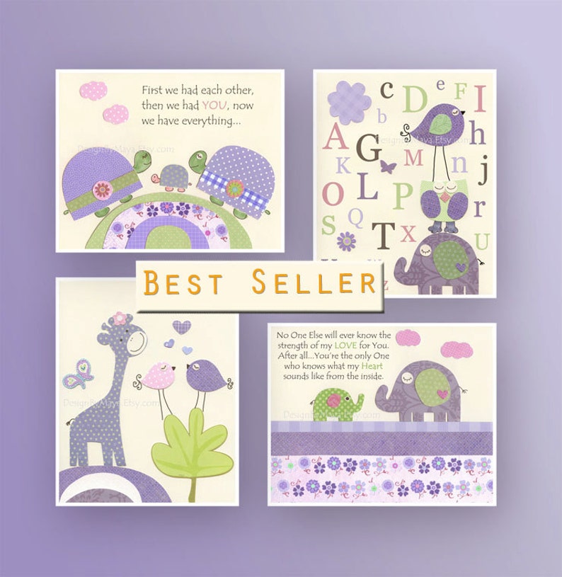 Baby Girl Room Decor Nursery Wall Art Prints Match to Carters Etsy