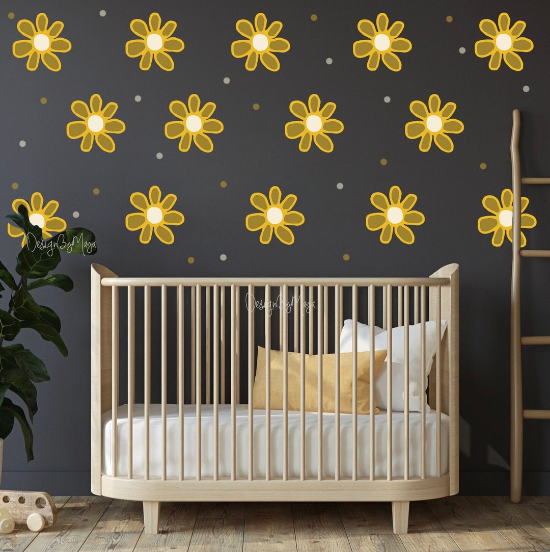 Daisy Wall Decals, Kids Room Wall Stickers, Flower Wall Decals, Earth ...