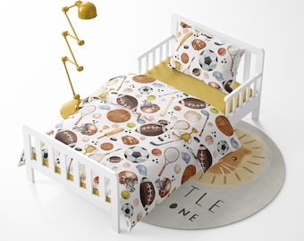 Toddler Twin Bedding Set: Sport theme, Space Rockets, Planets, Astronauts, Stars
