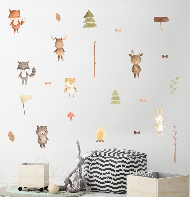 Woodland Animals Decals Forest Friends Decals Baby Room Etsy