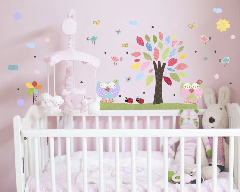 Nursery Tree Wall Decals Baby Girl Room Nursery Art Decor Etsy