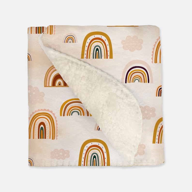 Earth Tones Abstract Baby Blanket Minky Sherpa Fleece Blanket Etsy