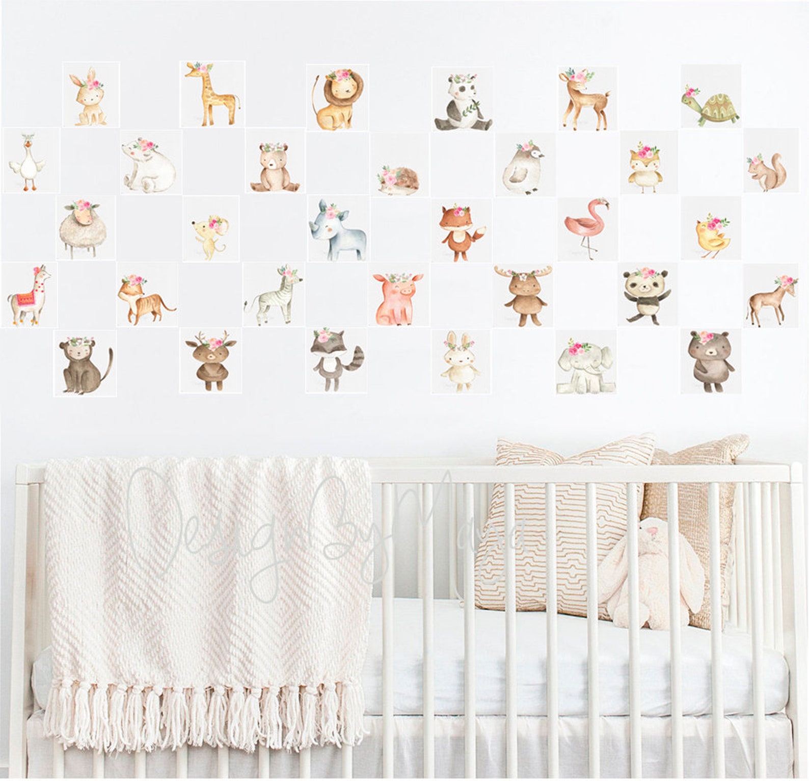 Safari Baby Animals Art Nursery Decor Baby Nursery Decor Baby Etsy