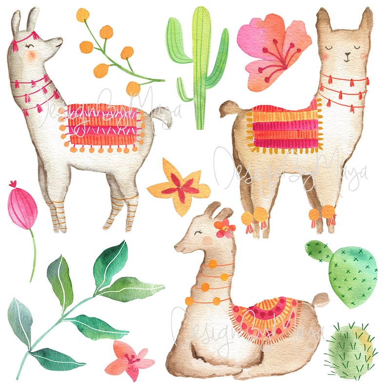 Llama Nursery Wall Decor Llama Girl Bedroom Wall Art Llama Etsy