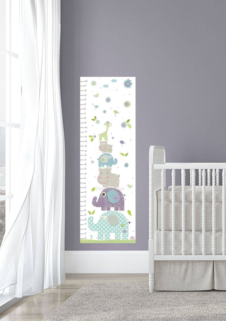 Kids Growth Chart Nursery Decor Canvas Growth Chart Height Etsy