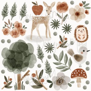 Pilz Stoff Wandtattoos, Wald Kinderzimmer Dekor, Kinder Wandtattoos, Walddekor Mix #8